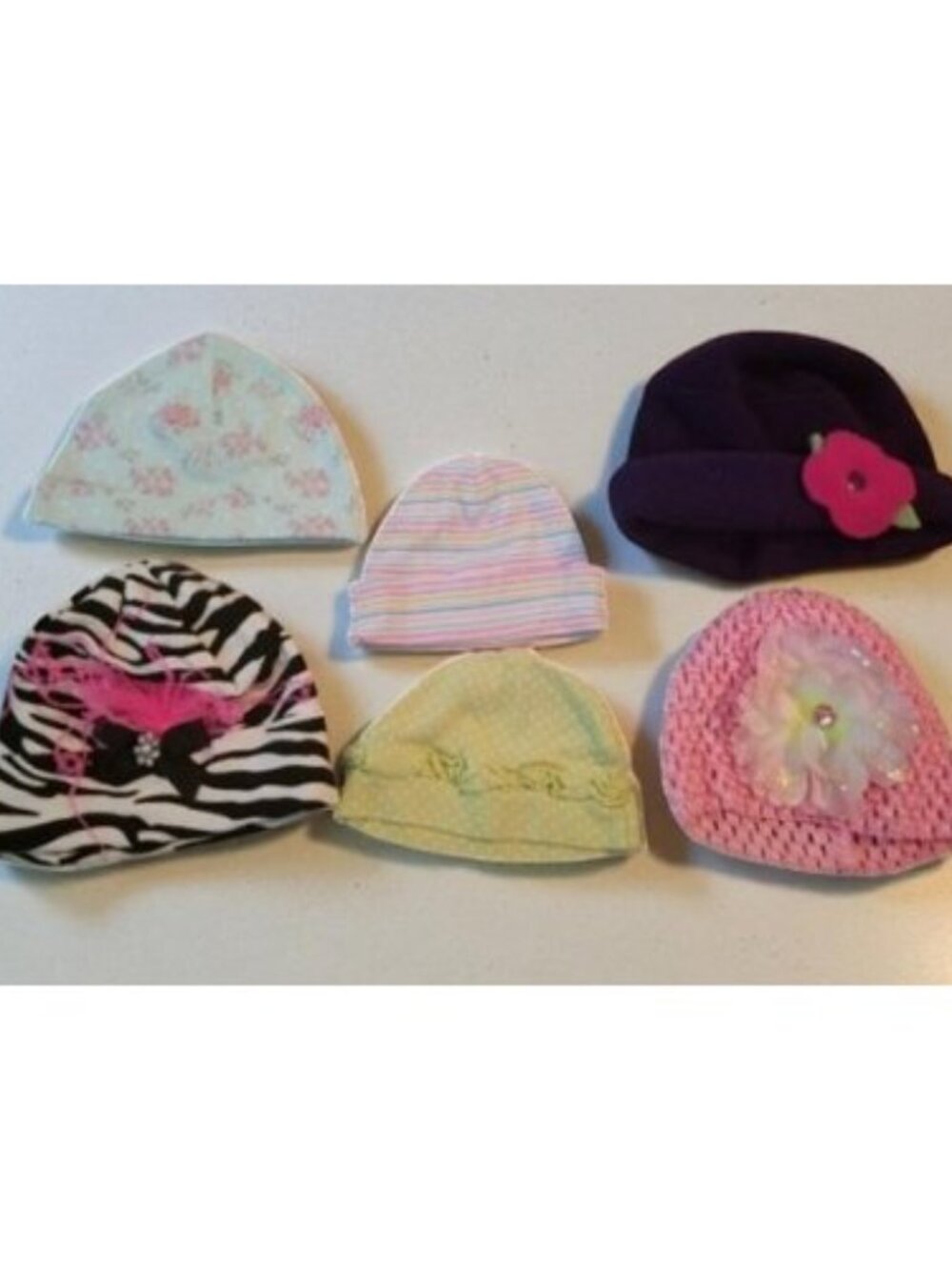 Large Lot of Infant Caps and Hats Beanies Girls Size 0-9 months GERBER CARTER’S